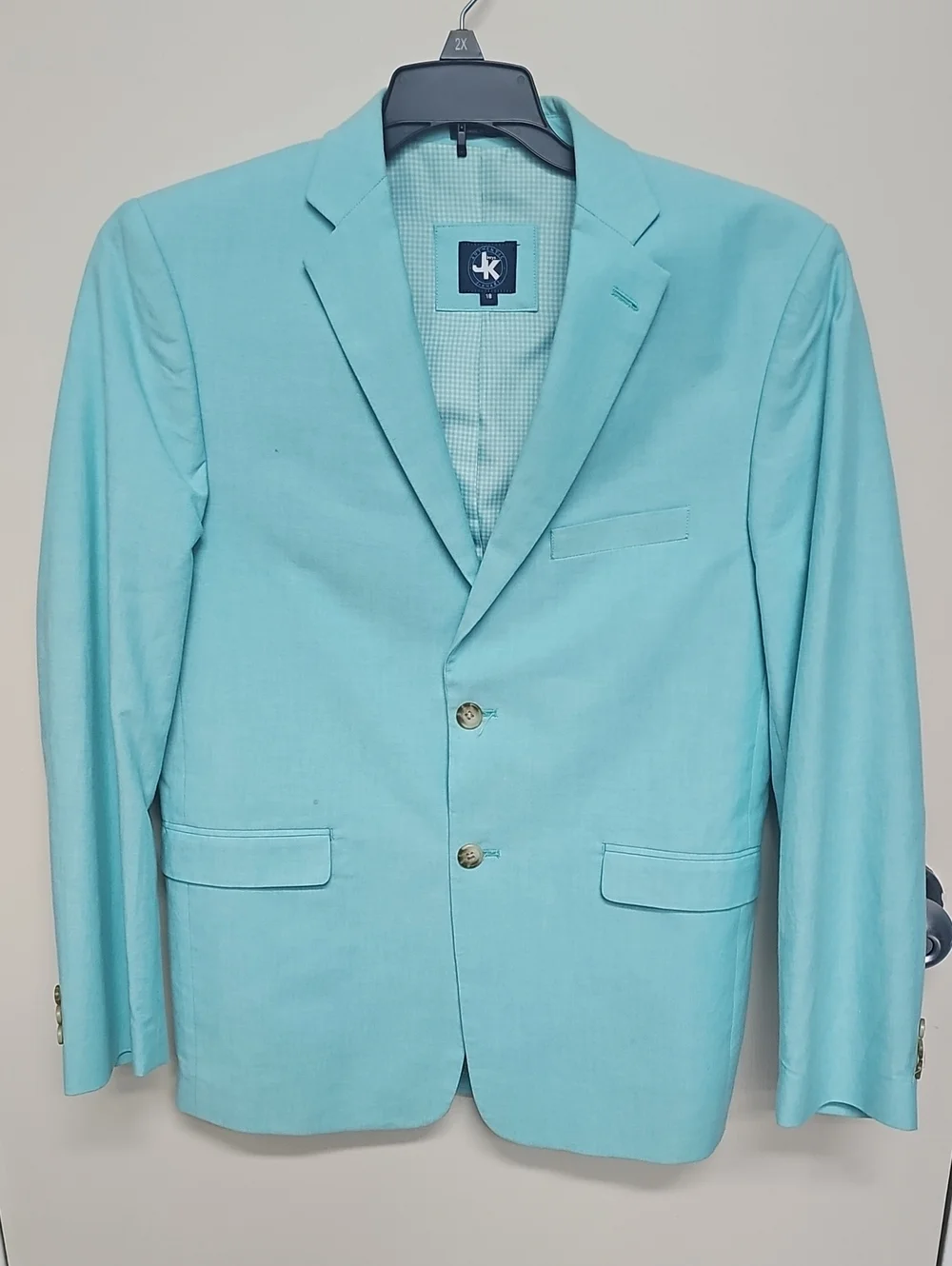 J. Khaki Aqua Two-Button Sport Coat